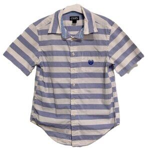 CHAPS KIDS Nautical Stripes Blue White Button Up Shirt Toddler Boys Medium